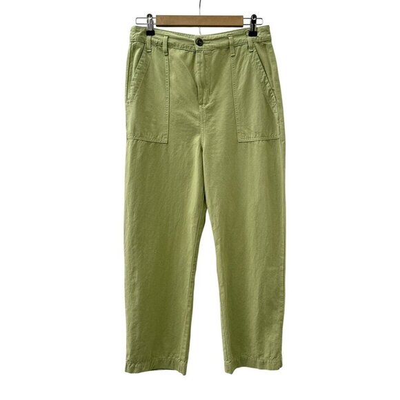 The Great Vintage‎ Straight Relaxed Fit Pants Flat Front Pockets Green Women 28 - Picture 2 of 16